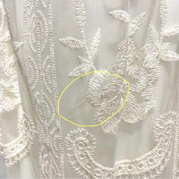 PinkBlush Cream Lace Mesh Overlay Maternity Maxi Dress Women's XL - Picture 16 of 16